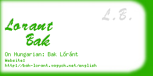 lorant bak business card