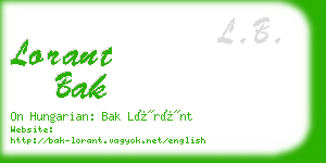 lorant bak business card